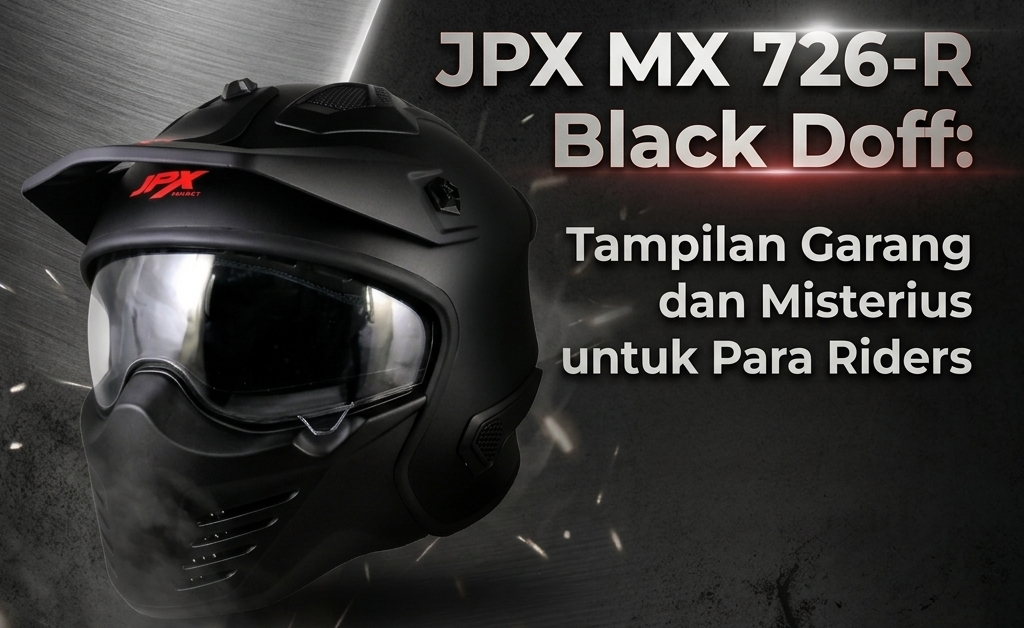 JPX MX 726-R Black Doff: Tampilan Garang dan Misterius untuk Para Riders